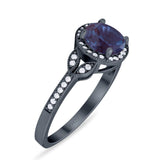 Art Deco Ring Round Natural Stone Beaded Ring