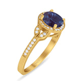 Art Deco Ring Round Natural Stone Beaded Ring