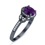 Art Deco Ring Round Natural Stone Beaded Ring