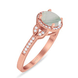 Art Deco Ring Round Natural Stone Beaded Ring