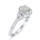 Art Deco Ring Round Natural Stone Beaded Ring