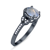 Art Deco Ring Round Natural Stone Beaded Ring