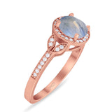 Art Deco Ring Round Natural Stone Beaded Ring