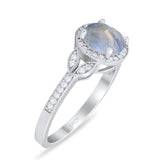 Art Deco Ring Round Natural Stone Beaded Ring