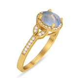 Art Deco Ring Round Natural Stone Beaded Ring