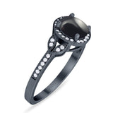 Art Deco Ring Round Natural Stone Beaded Ring