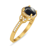 Art Deco Ring Round Natural Stone Beaded Ring