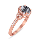 Art Deco Ring Round Natural Stone Beaded Ring