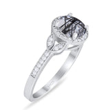 Art Deco Ring Round Natural Stone Beaded Ring