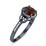 Art Deco Ring Round Natural Stone Beaded Ring