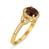 Art Deco Ring Round Natural Stone Beaded Ring