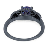 Art Deco Round Natural Stone Leaf Style Ring