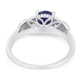 Art Deco Round Natural Stone Leaf Style Ring