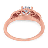 Art Deco Round Natural Stone Leaf Style Ring