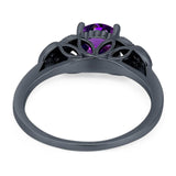 Art Deco Round Natural Stone Leaf Style Ring