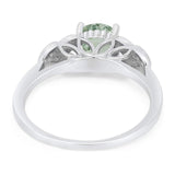 Art Deco Round Natural Stone Leaf Style Ring