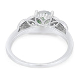 Art Deco Round Natural Stone Leaf Style Ring