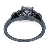 Art Deco Round Natural Stone Leaf Style Ring