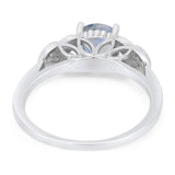Art Deco Round Natural Stone Leaf Style Ring