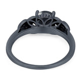 Art Deco Round Natural Stone Leaf Style Ring