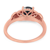 Art Deco Round Natural Stone Leaf Style Ring