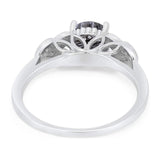 Art Deco Round Natural Stone Leaf Style Ring