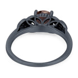 Art Deco Round Natural Stone Leaf Style Ring