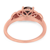 Art Deco Round Natural Stone Leaf Style Ring