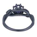 Art Deco Round Natural Stone Beaded Ring