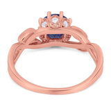 Art Deco Round Natural Stone Beaded Ring