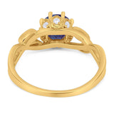 Art Deco Round Natural Stone Beaded Ring