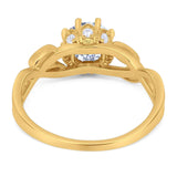 Art Deco Round Natural Stone Beaded Ring