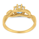 Art Deco Round Natural Stone Beaded Ring