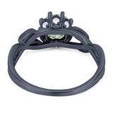 Art Deco Round Natural Stone Beaded Ring