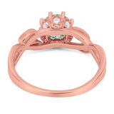 Art Deco Round Natural Stone Beaded Ring