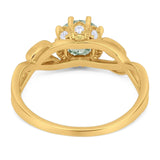 Art Deco Round Natural Stone Beaded Ring