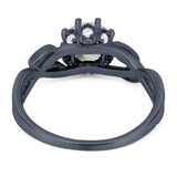 Art Deco Round Natural Stone Beaded Ring