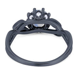 Art Deco Round Natural Stone Beaded Ring