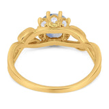 Art Deco Round Natural Stone Beaded Ring