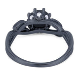 Art Deco Round Natural Stone Beaded Ring