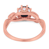 Art Deco Round Natural Stone Beaded Ring