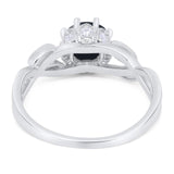 Art Deco Round Natural Stone Beaded Ring