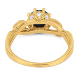 Art Deco Round Natural Stone Beaded Ring