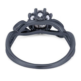 Art Deco Round Natural Stone Beaded Ring