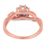 Art Deco Round Natural Stone Beaded Ring