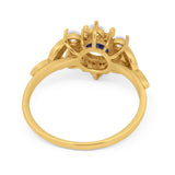 Flower Trillium Round Natural Stone Ring