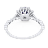 Art Deco Round Natural Stone Flower Ring