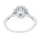 Art Deco Round Natural Stone Flower Ring