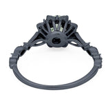 Art Deco Round Natural Stone Flower Ring