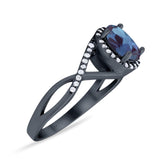 Art Deco Oval Natural Stone Infinity Ring